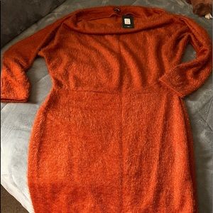 Burnt orange sweater dress